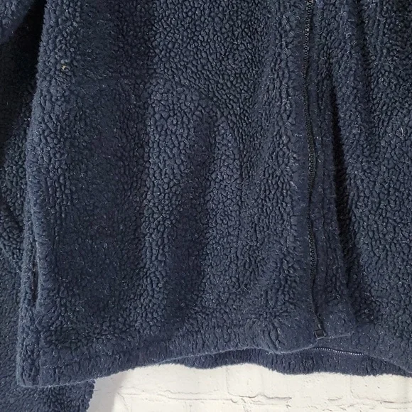 Vintage 90s Field & Stream Outdoor Sherpa Fleece Blue Tan Womens Jacket Size Med - Picture 10 of 17